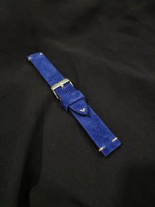 Indianleathercraft 18mm Handmade blue suede leather strap