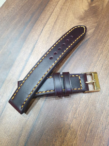 Indianleathercraft 18mm Handmade burgundy leather strap