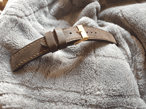 Indianleathercraft 18mm handmade coffee brown leather strap