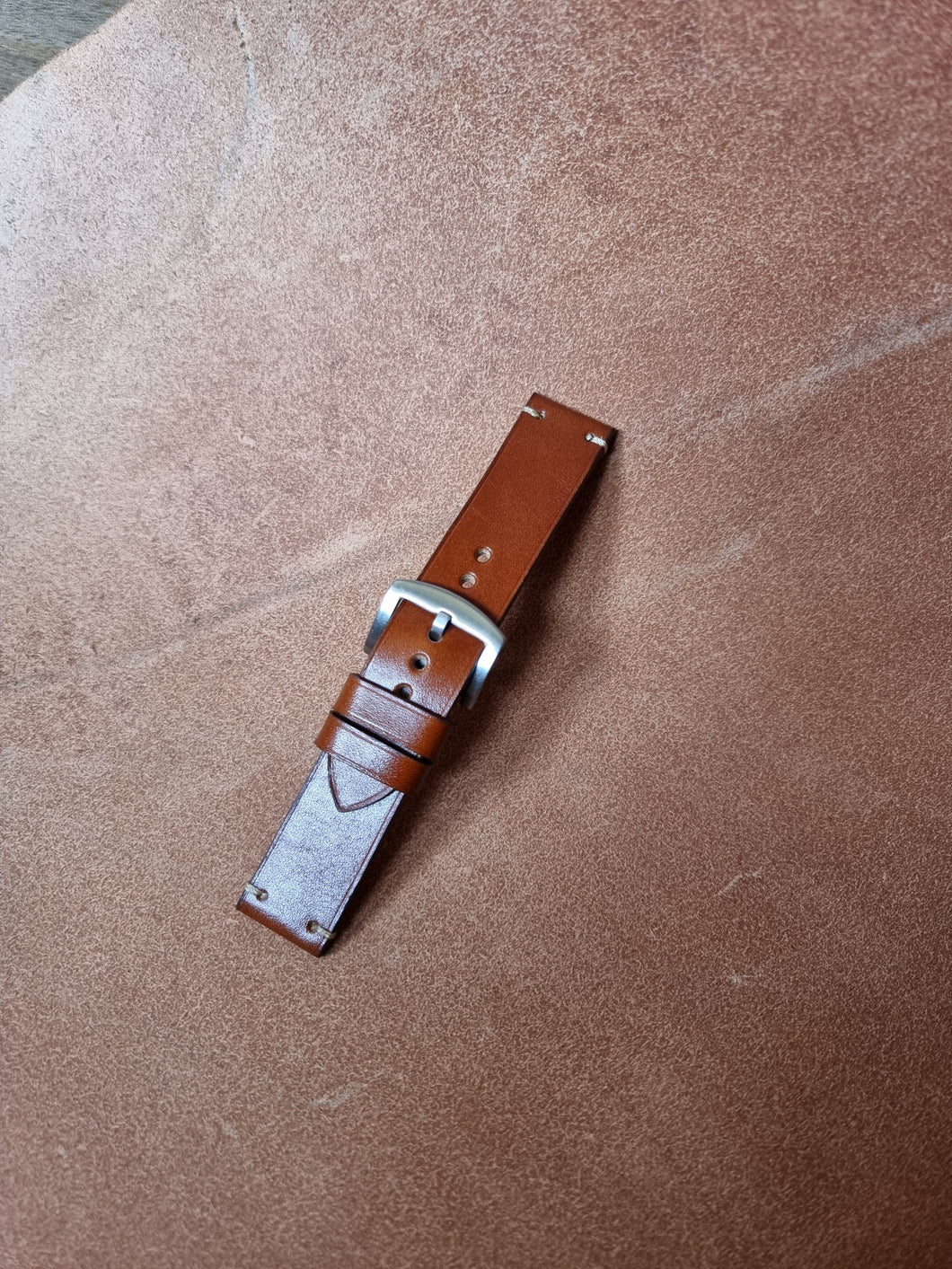 Indianleathercraft 18mm Handmade english tan leather strap