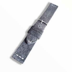 Indianleathercraft 18mm Handmade grey suede leather watch strap