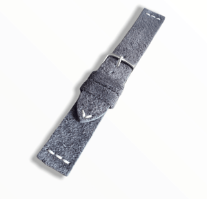 Indianleathercraft 18mm Handmade grey suede leather watch strap