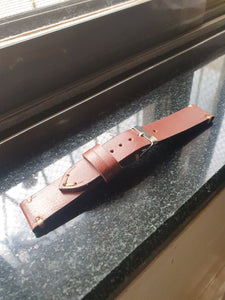 Indianleathercraft 18mm Handmade saddle brown leather strap