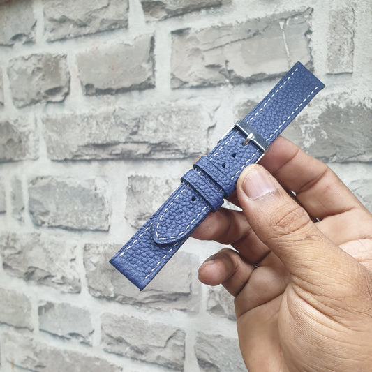 Indianleathercraft 19mm Handmade blue leather strap