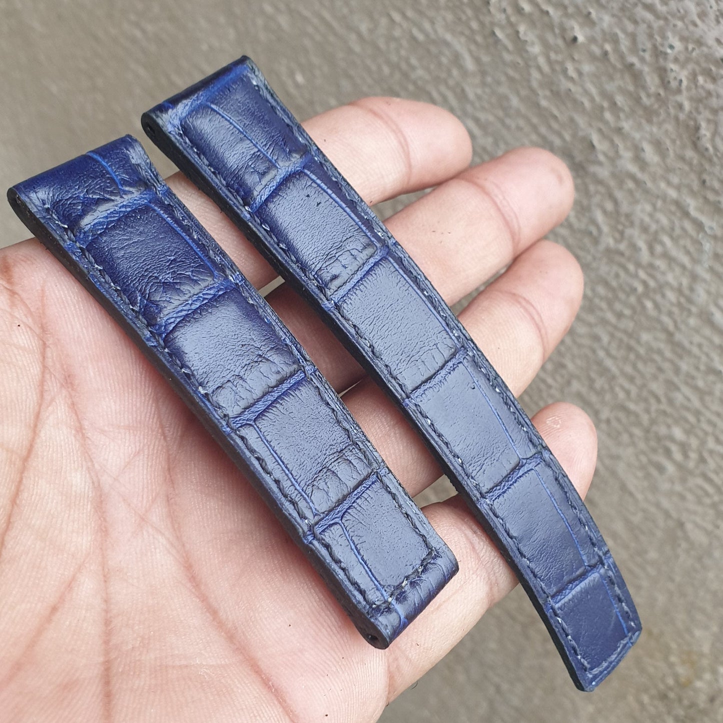 Indianleathercraft 20/18 - Blue Handmade leather strap for tag heuer