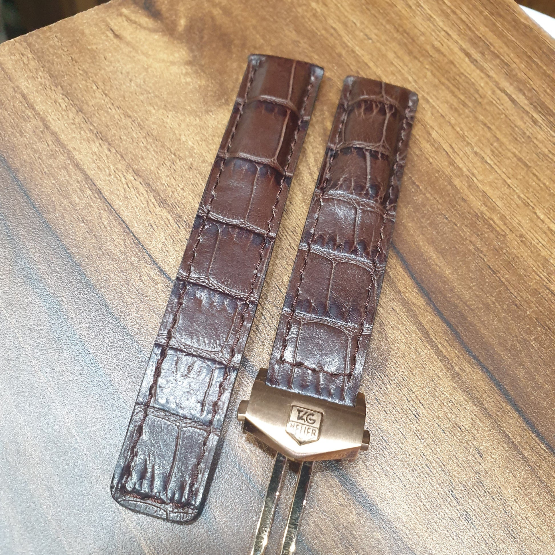 Indianleathercraft 20/18 - Brown Handmade leather strap for tag heuer