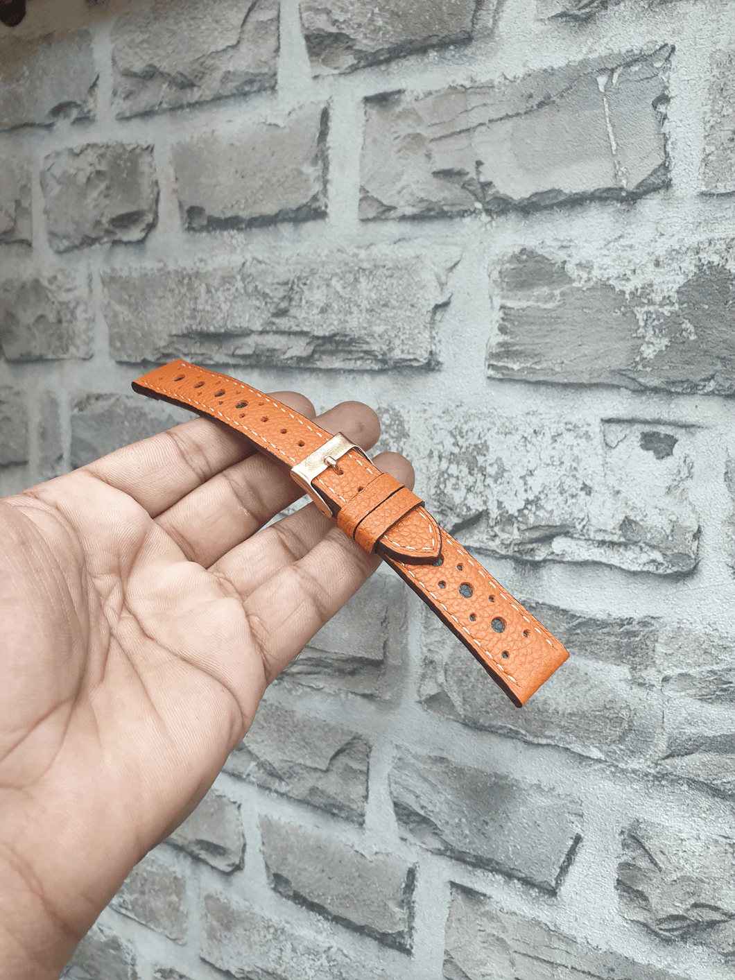 Indianleathercraft 20/18mm tapered Handmade rally watch strap