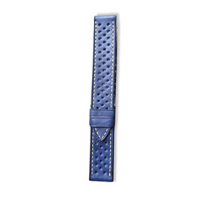 Indianleathercraft 20mm / Blue Handmade perforated Leather strap
