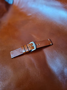 Indianleathercraft 20mm Handmade english tan leather strap