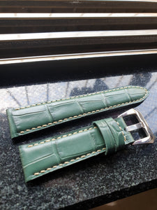 Indianleathercraft 20mm Handmade green leather strap