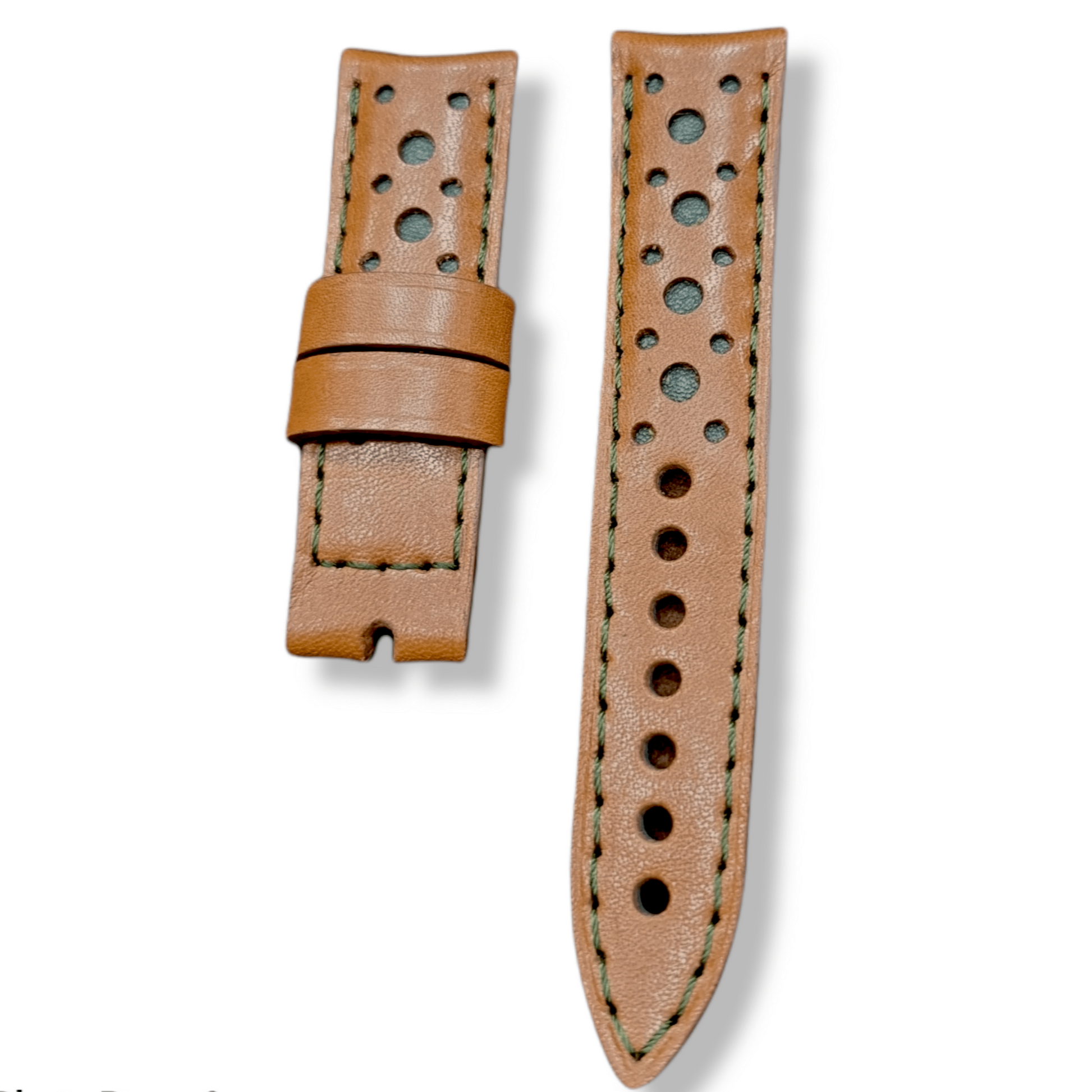 Indianleathercraft 20mm Handmade tan rally leather strap