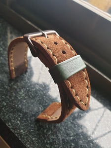 Indianleathercraft 22mm Handmade brown Italian leather strap