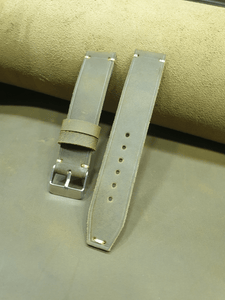 Indianleathercraft 22mm Handmade olive green leather strap
