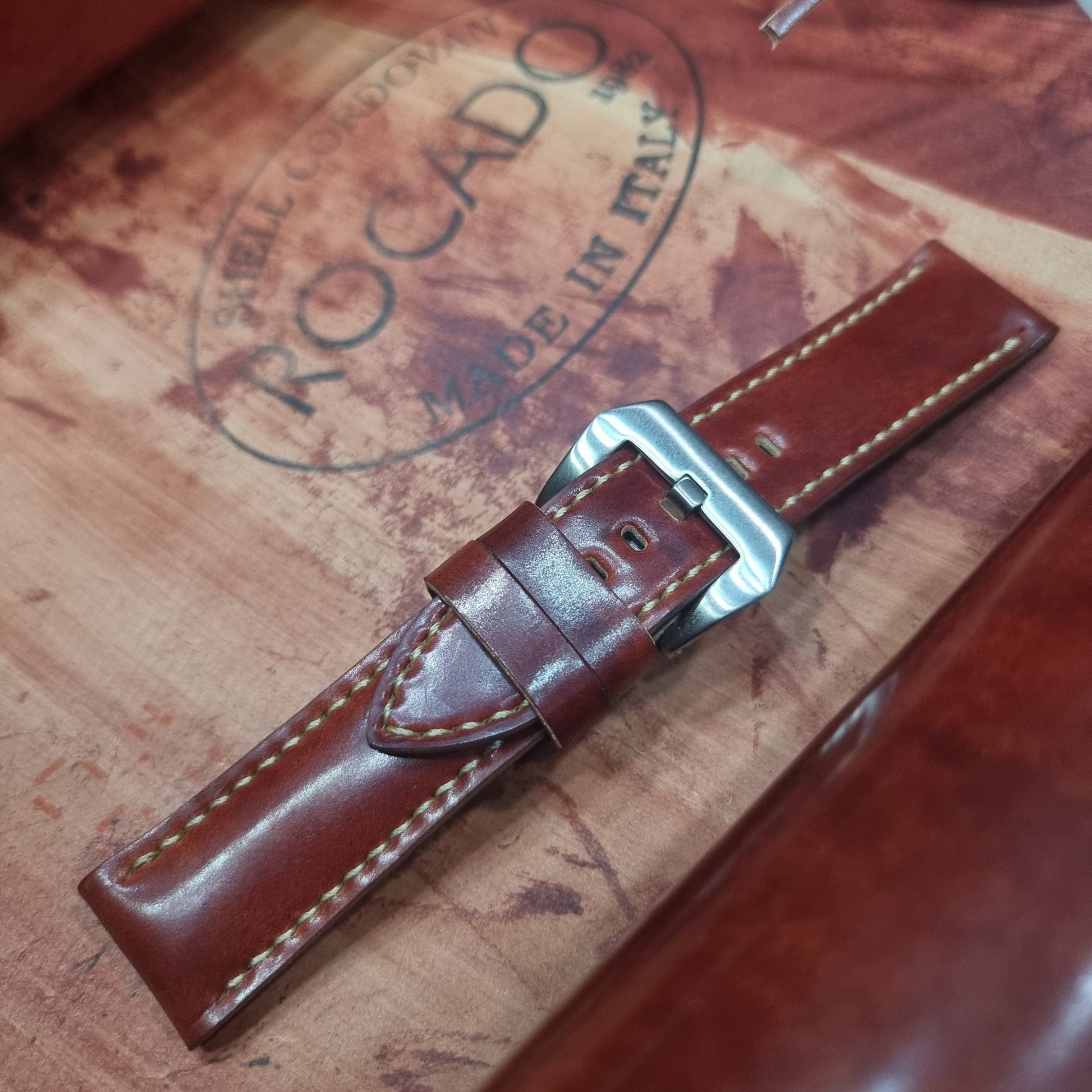 Indianleathercraft 22mm Shell cordovan leather panerai straps