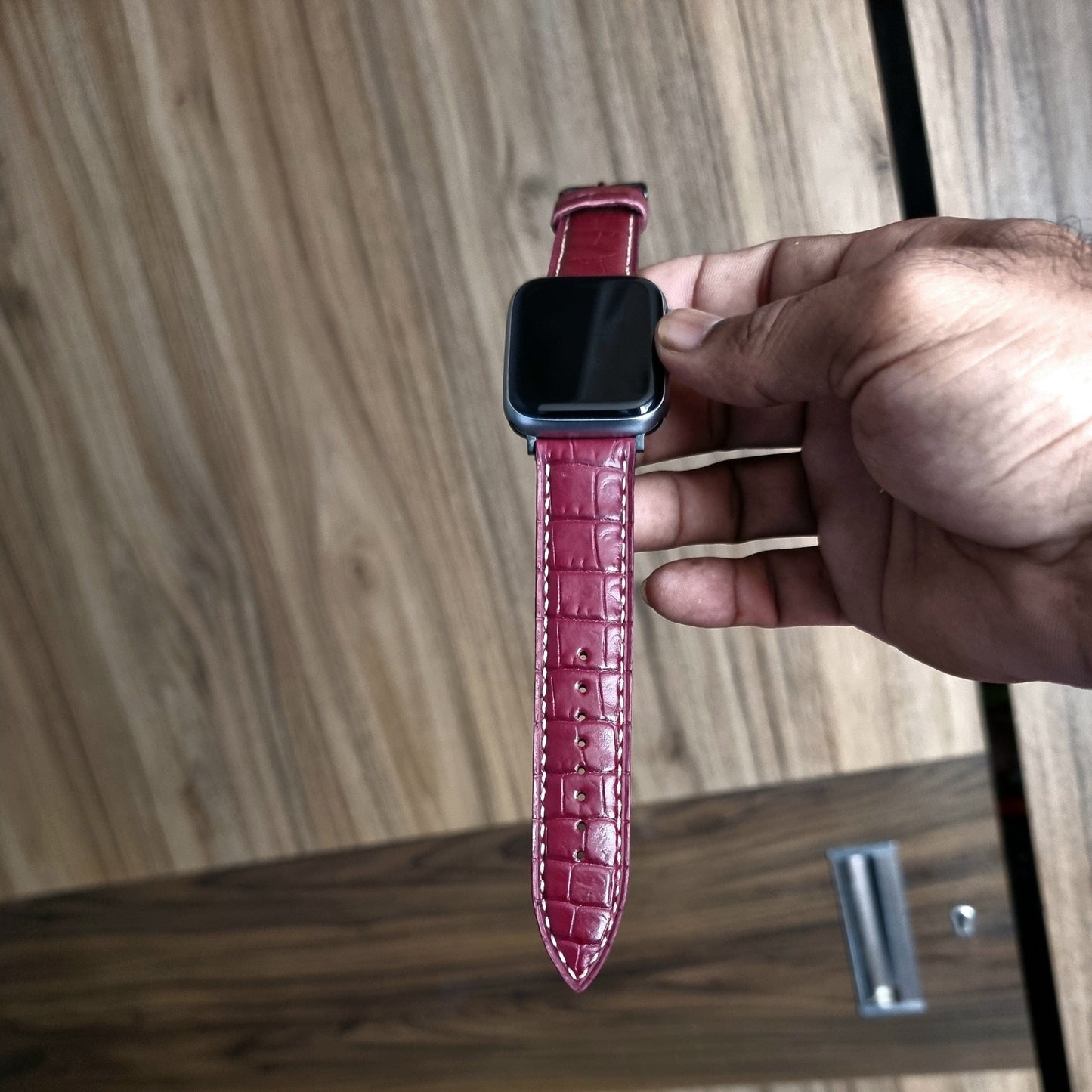 Indianleathercraft 44mm / Burgundy Apple watch leather bands