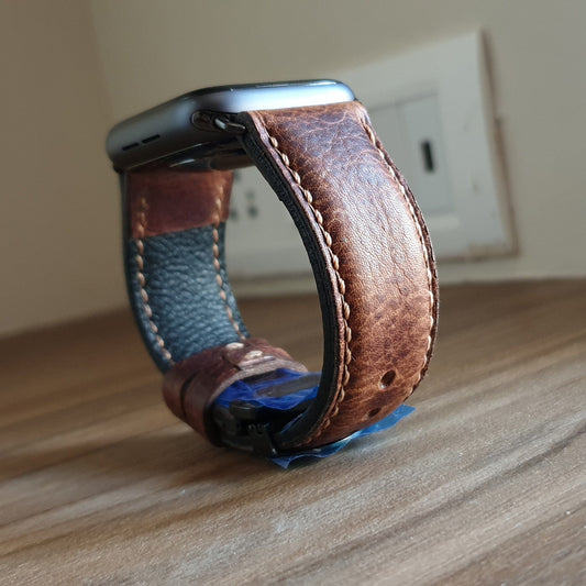 Crazy horse leather Apple watch strap - Indianleathercraft