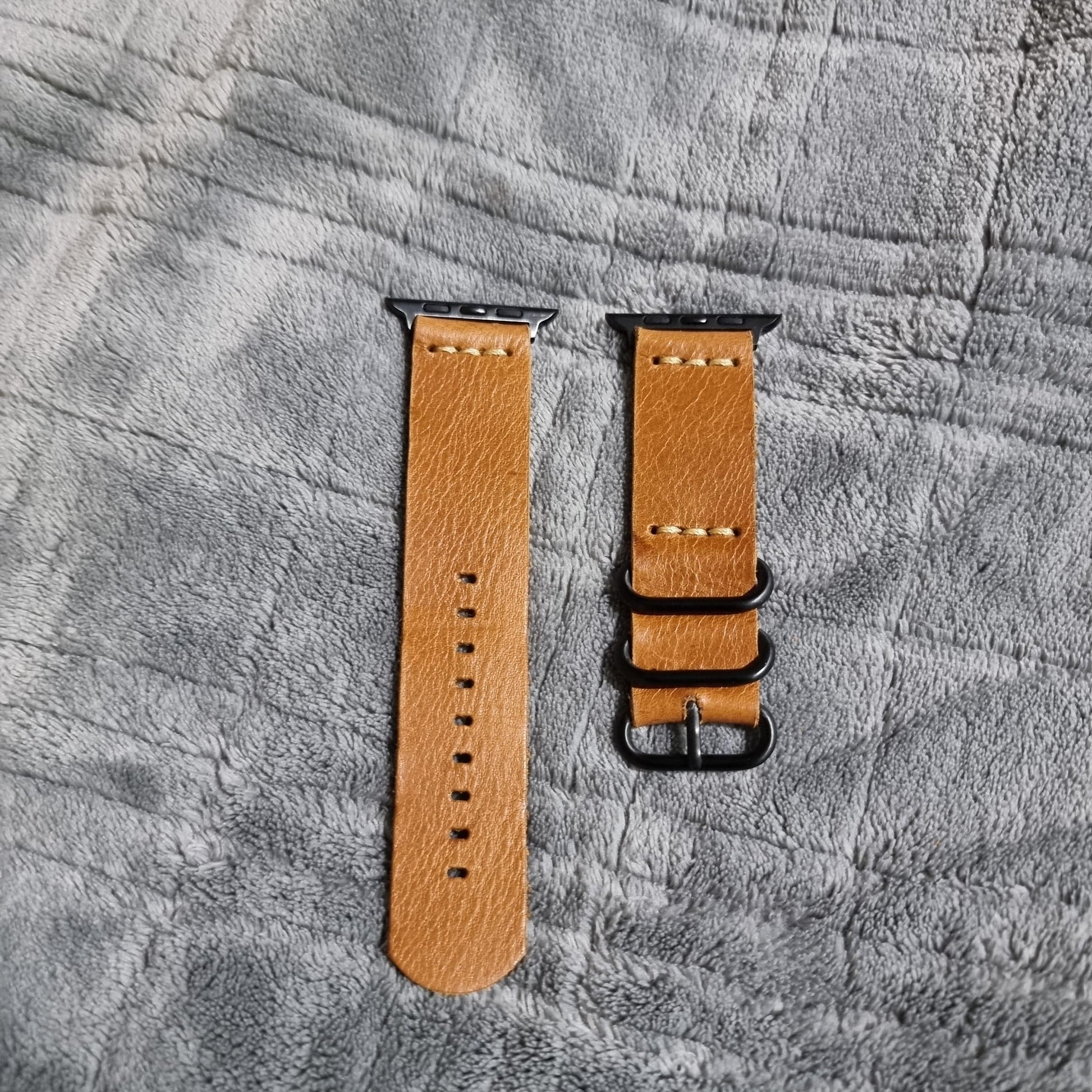 Fullgrain leather apple watch bands Series Tan