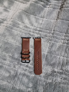 brown apple watch leather strap