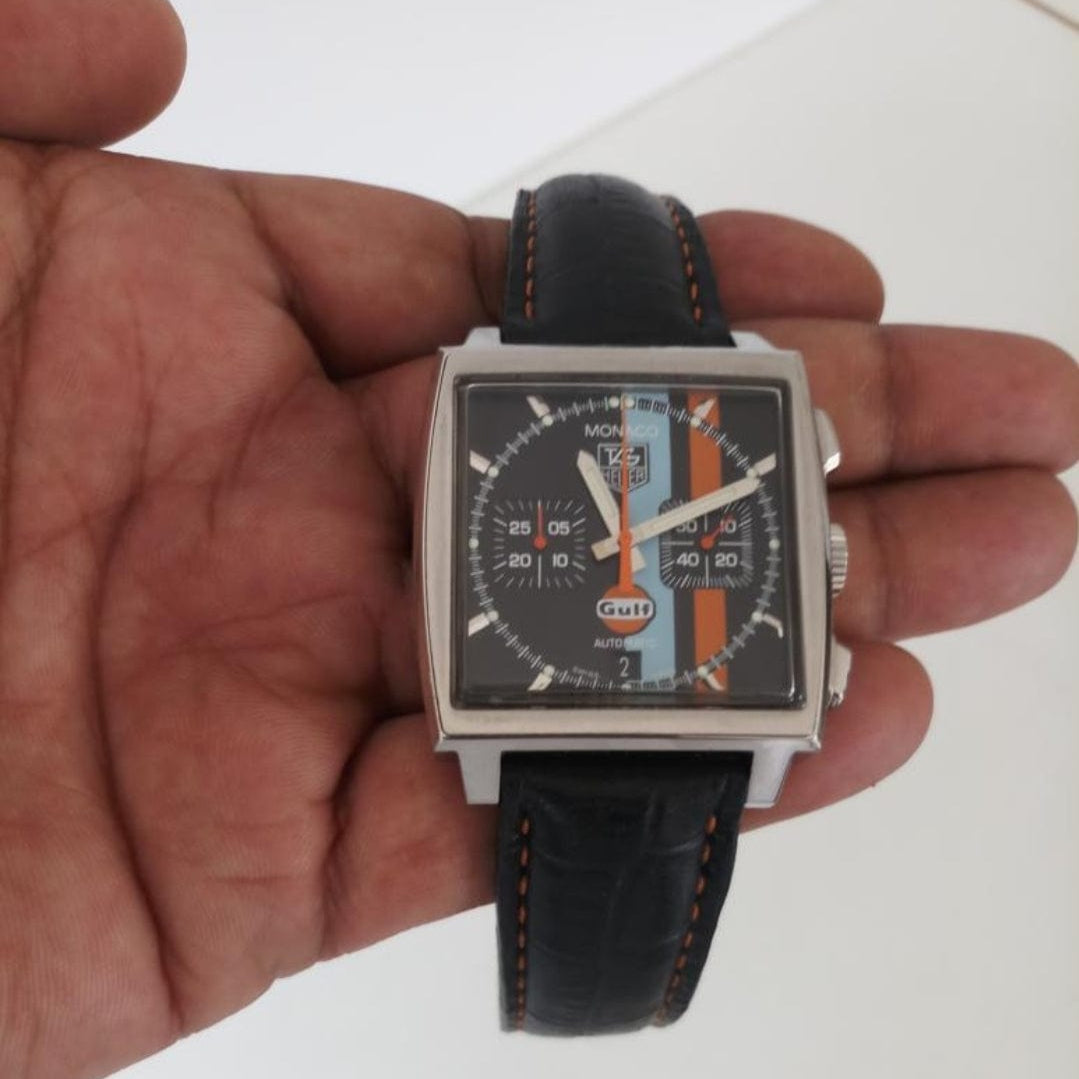 Indianleathercraft Leather strap for Tag Heuer Monaco