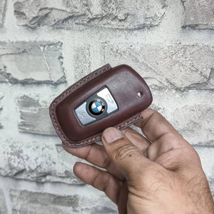 Indianleathercraft Brown Leather remote case for BMW