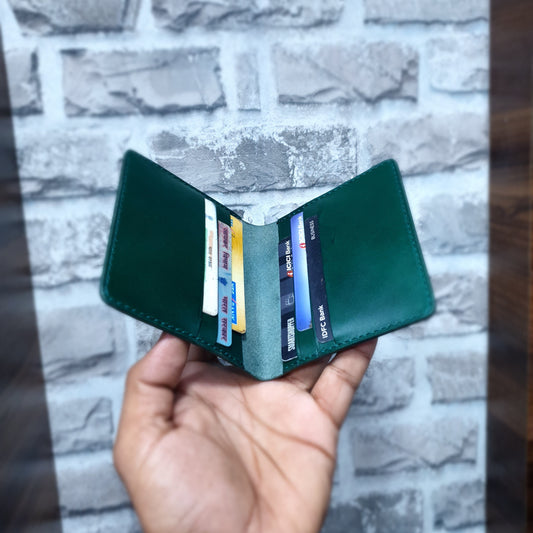 Indianleathercraft card Handmade green leather wallet
