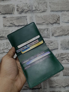 Indianleathercraft card Handmade green leather wallet