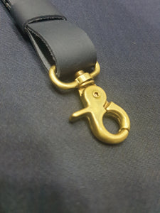 Indianleathercraft Charcoal black fullgrain leather keychain
