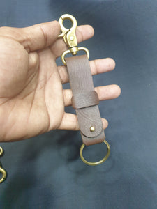 Indianleathercraft Chocolate brown fullgrain leather keychain