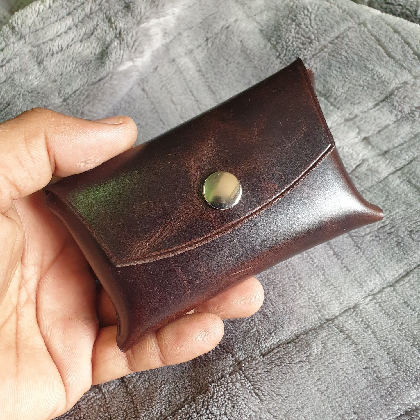 Indianleathercraft Coffee brown Handmade leather card holder