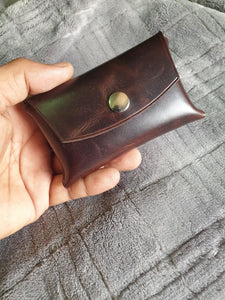 Indianleathercraft Coffee brown Handmade leather card holder