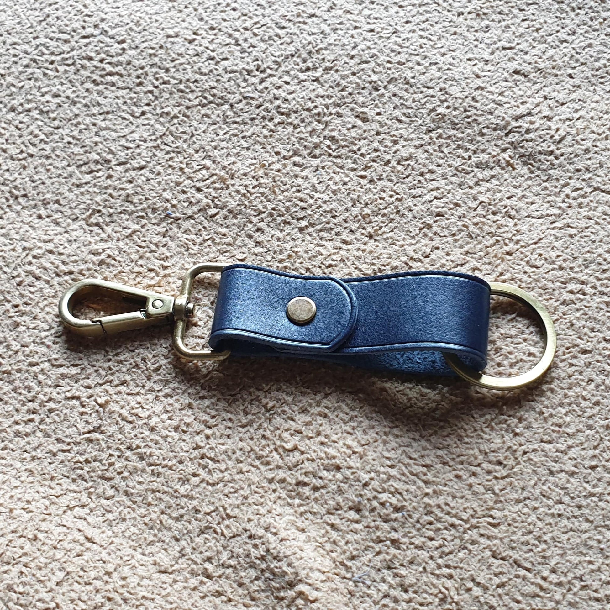 Indianleathercraft Dark blue Leather keychain