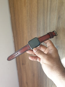 Indianleathercraft Fullgrain leather apple watch strap