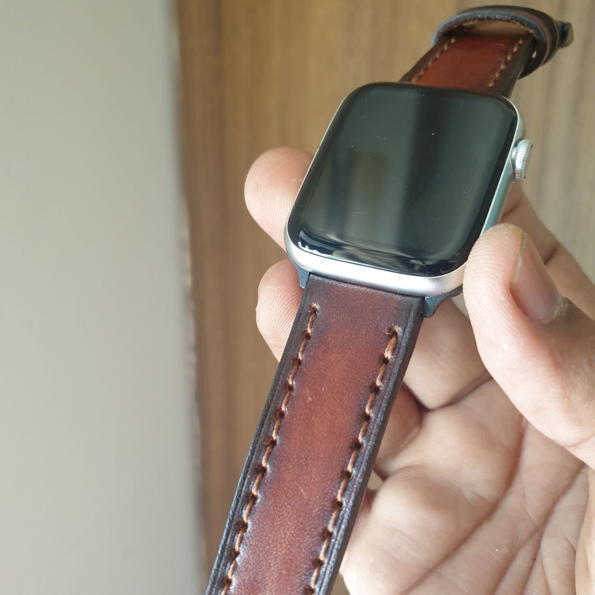 Indianleathercraft Fullgrain leather apple watch strap