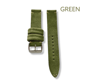 Indianleathercraft Green / 18mm Handmade suede leather strap