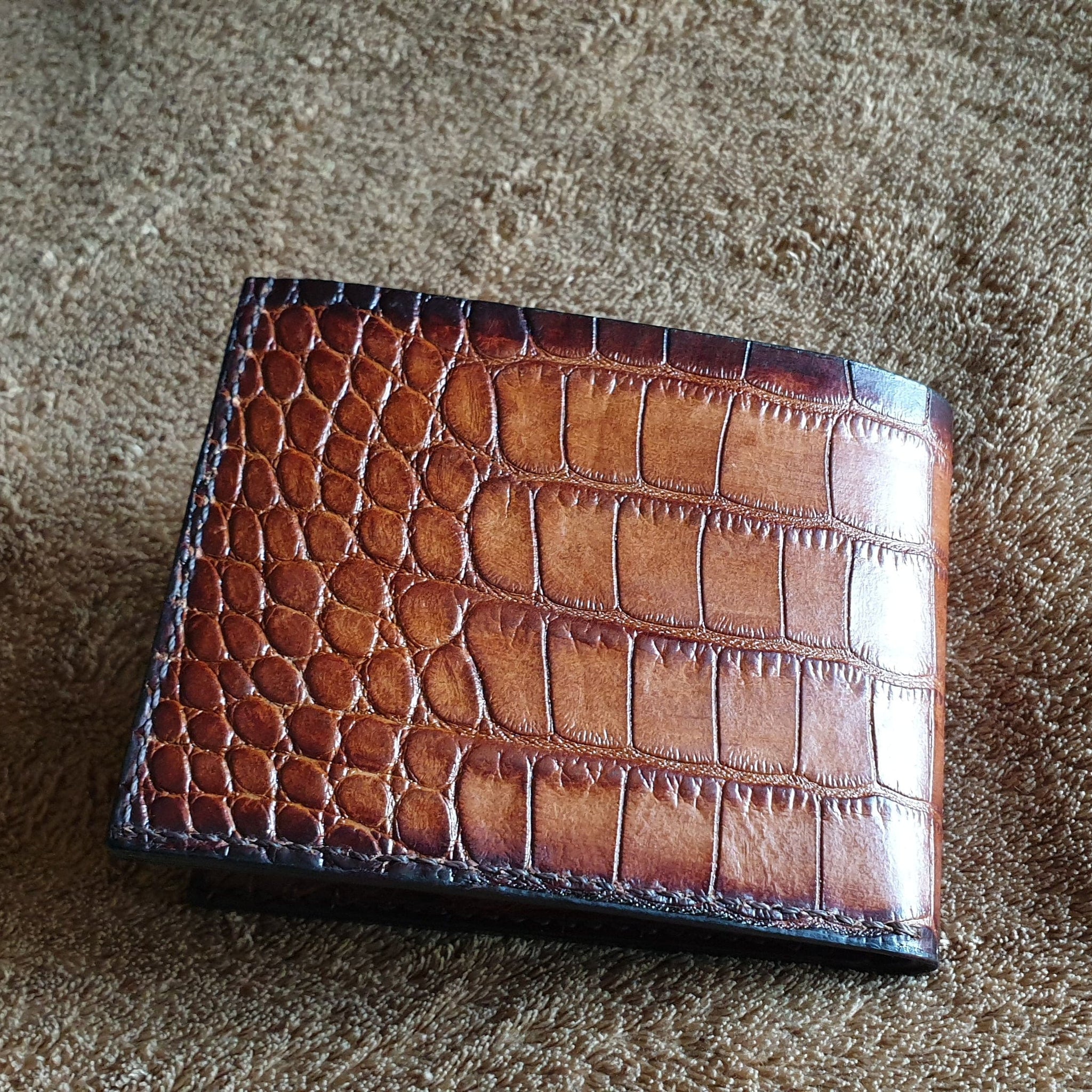 Handmade full grain leather wallet Indianleathercraft