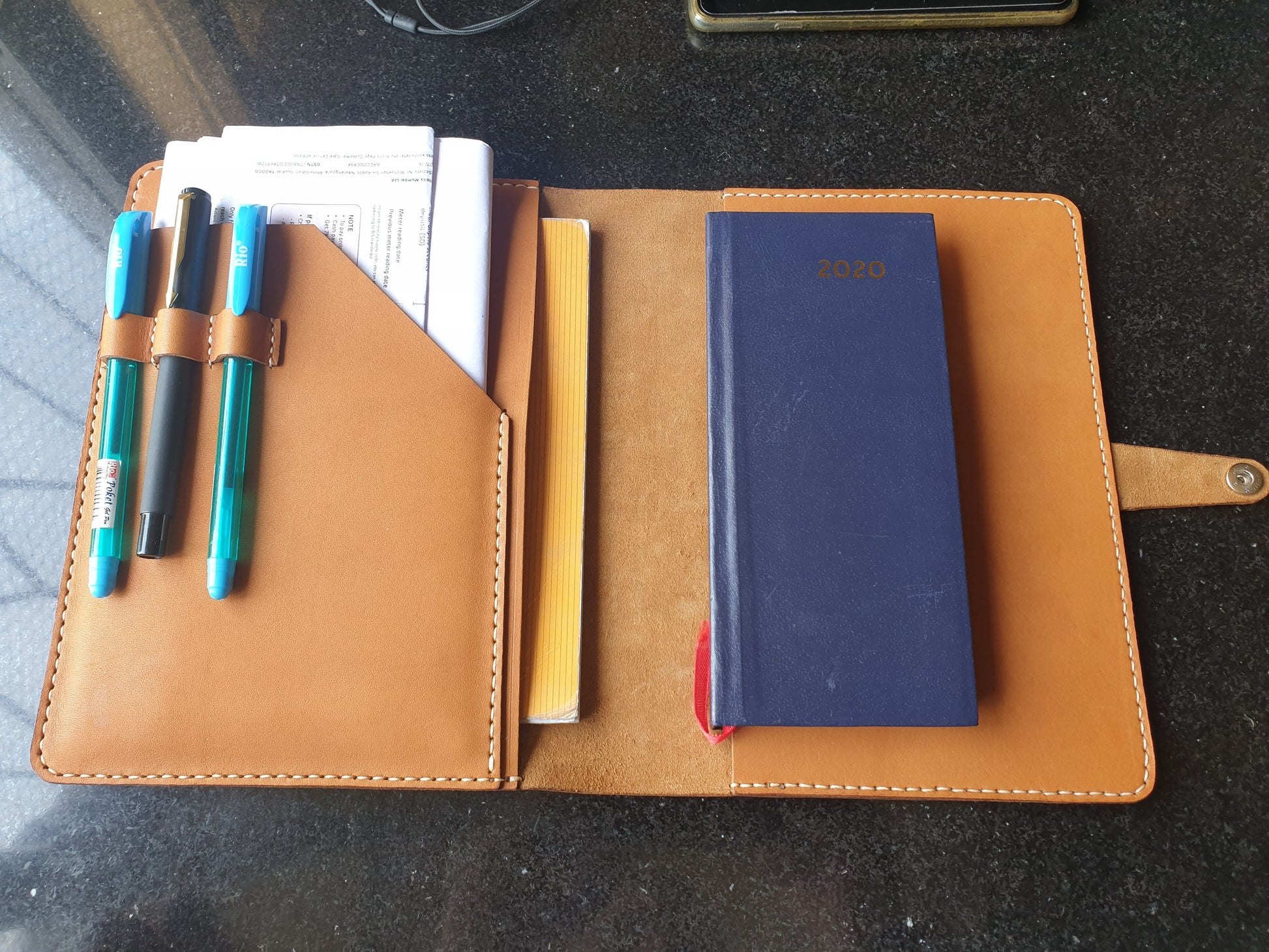Indianleathercraft Handmade A5 size leather organiser