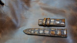 Indianleathercraft Handmade antique brown leather strap