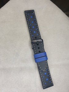 Indianleathercraft Handmade black leather racing strap