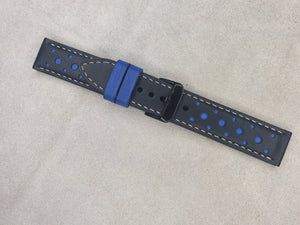 Indianleathercraft Handmade black leather racing strap