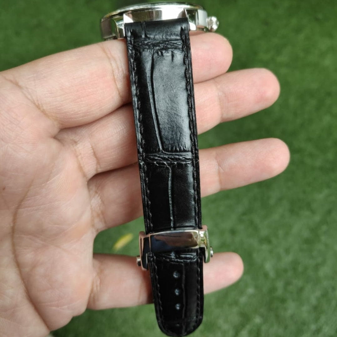 Indianleathercraft Handmade black leather strap