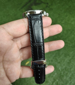 Indianleathercraft Handmade black leather strap
