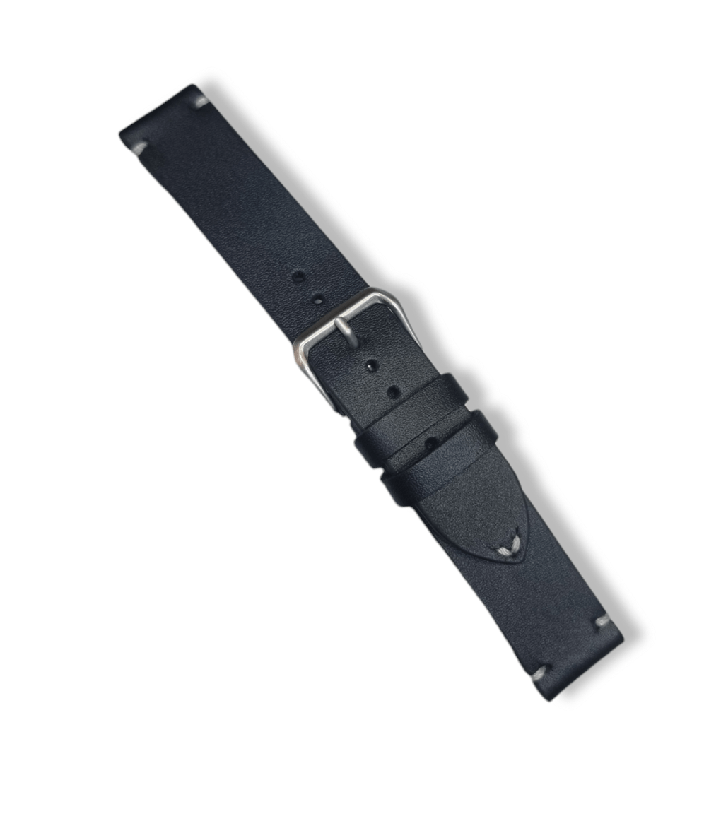 Indianleathercraft Handmade black leather strap