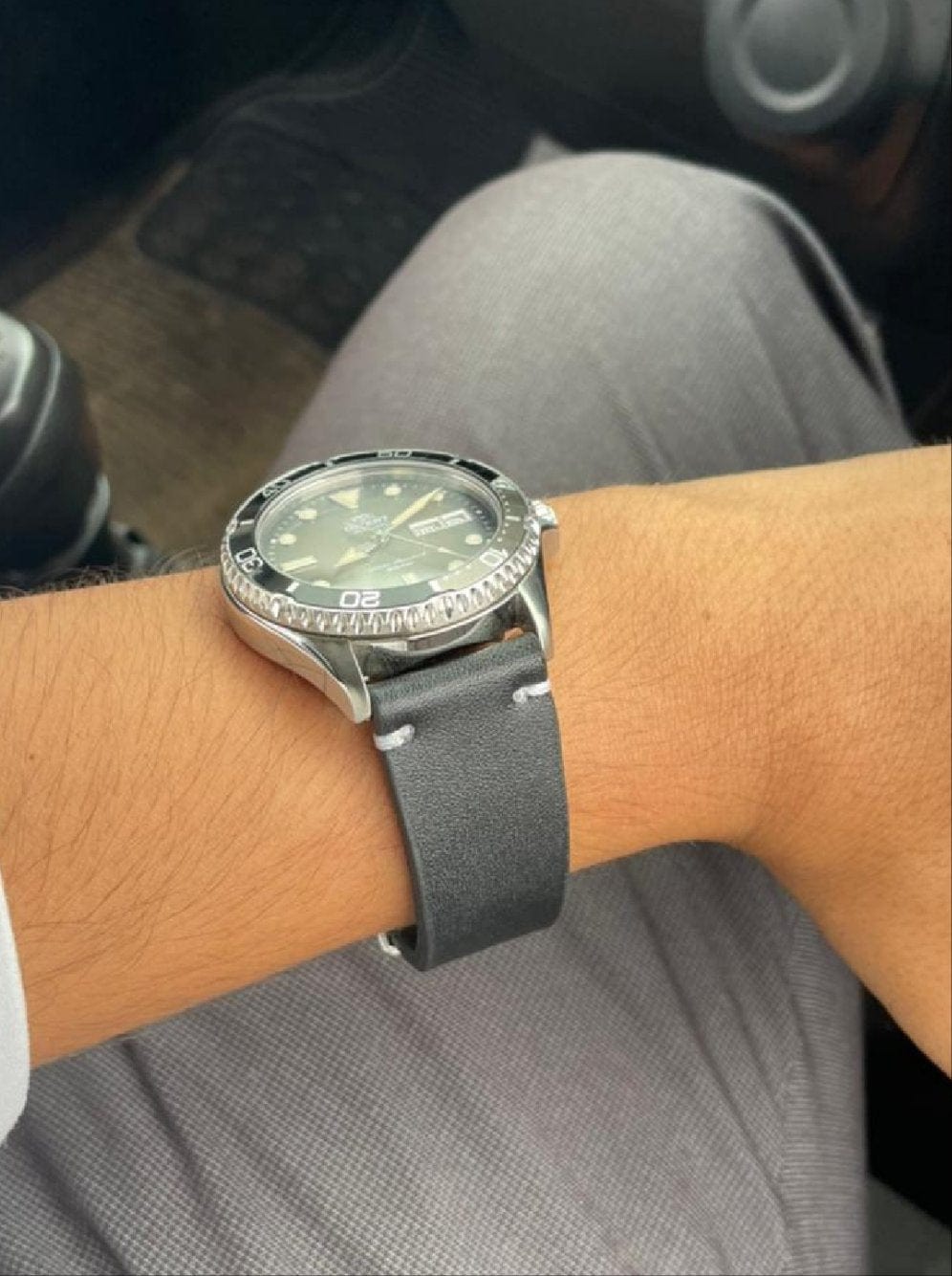 Indianleathercraft Handmade black leather strap