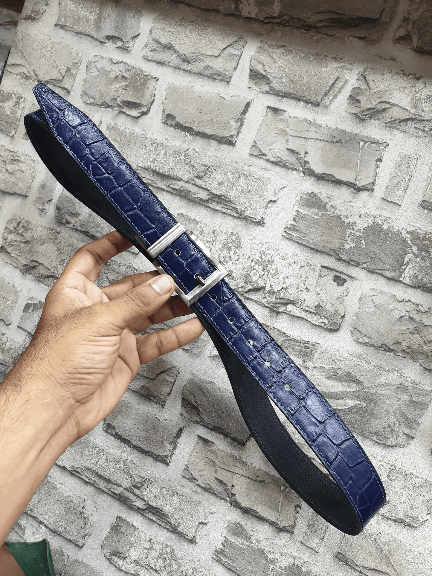 Indianleathercraft Handmade Blue leather belt