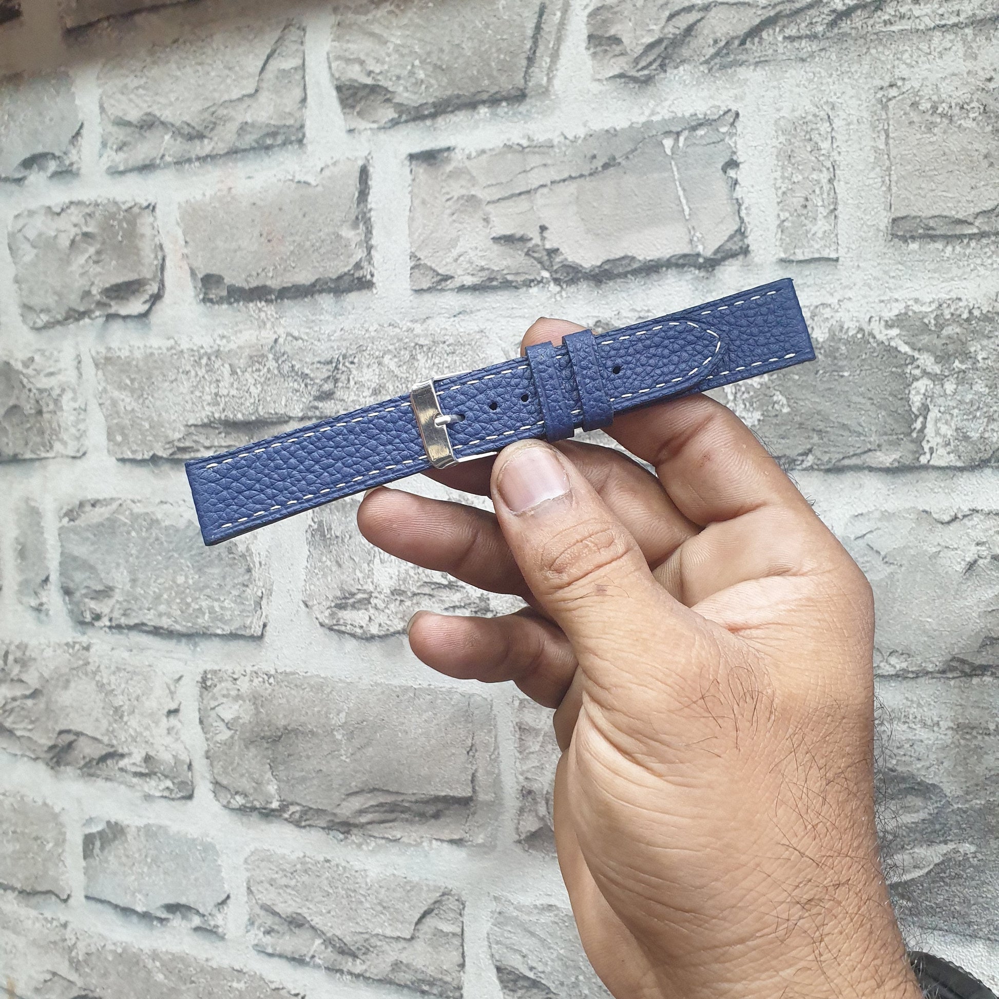 Indianleathercraft Handmade blue leather strap