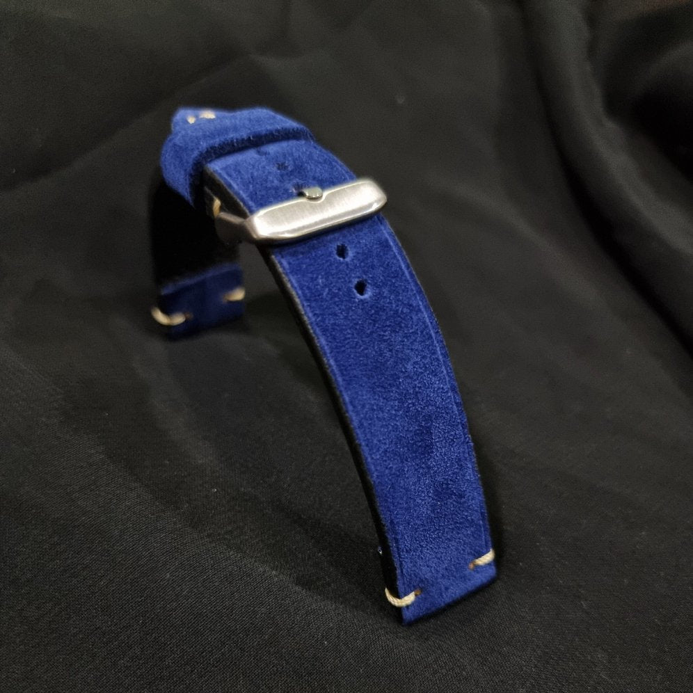 blue suede leather strap Indianleathercraft