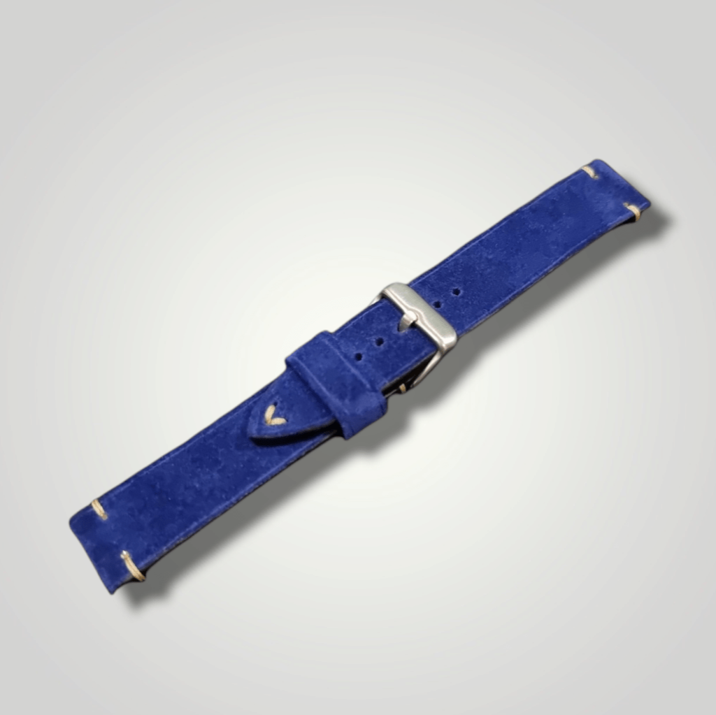 Indianleathercraft Handmade blue suede leather strap