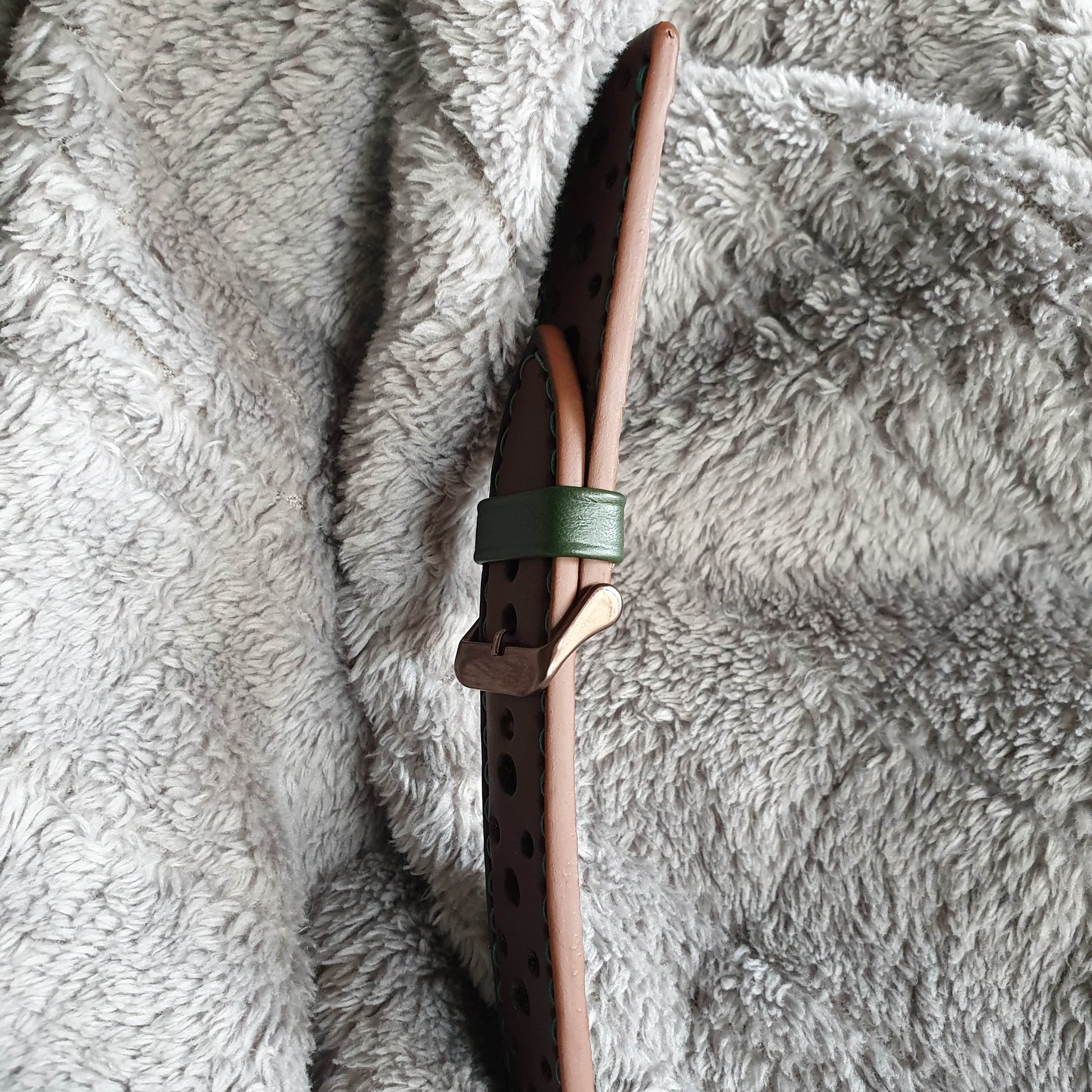 Indianleathercraft Handmade brown leather rally watch strap