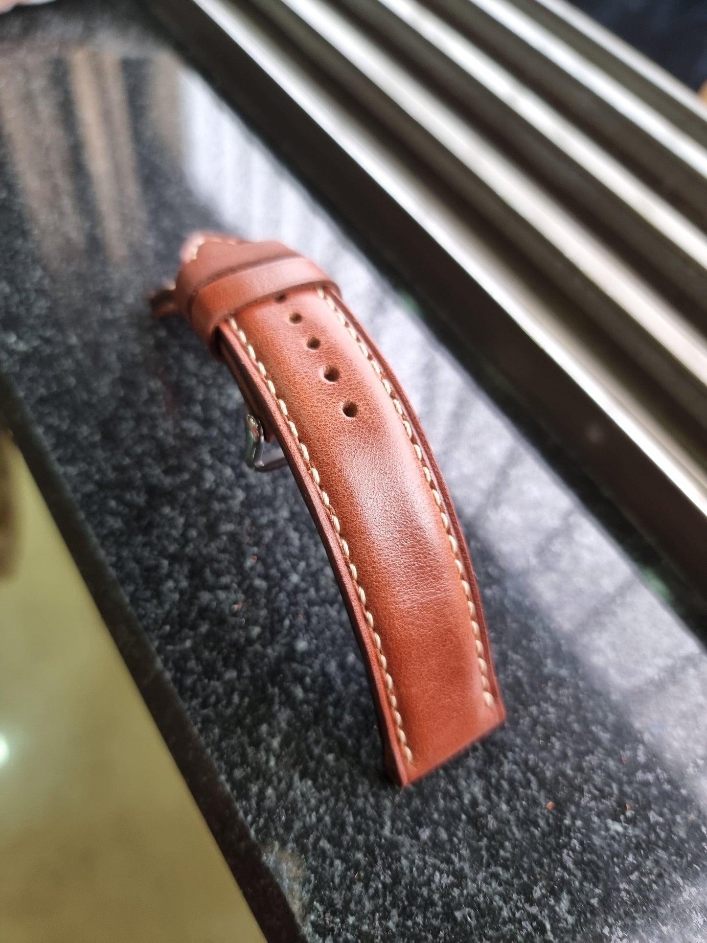 Indianleathercraft Handmade  brown leather strap