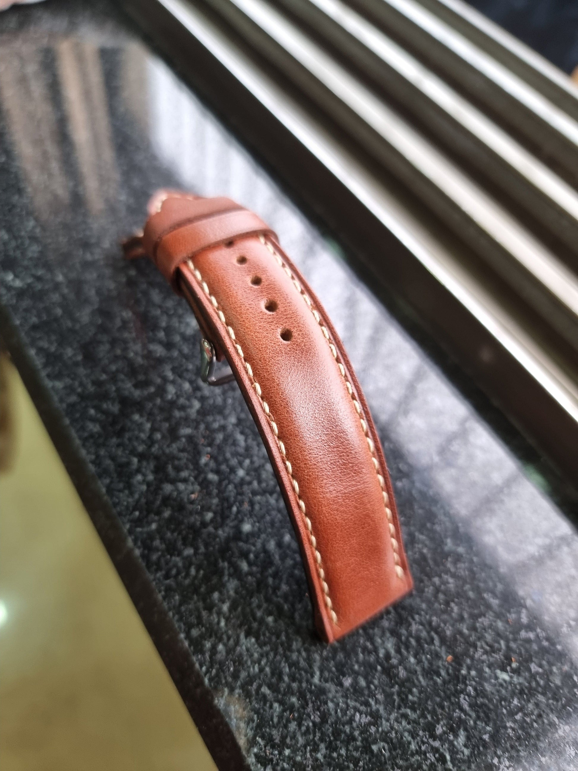 Indianleathercraft Handmade  brown leather strap
